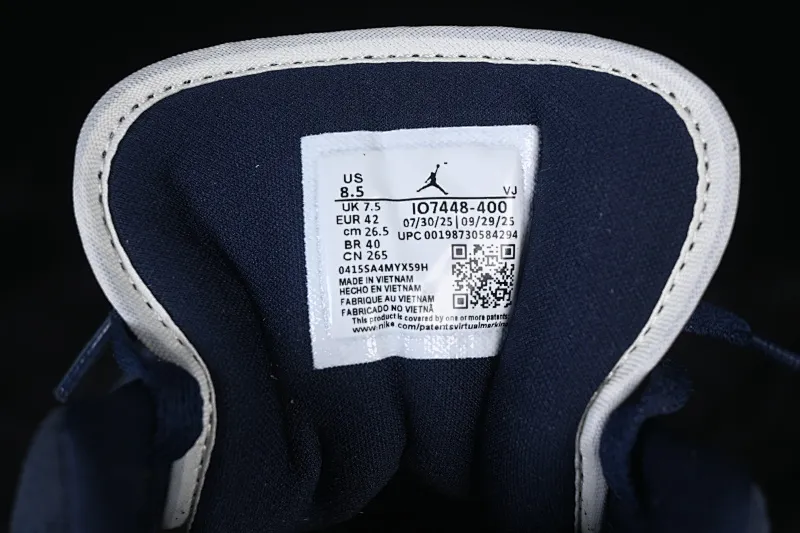All categories Air Jordan Jordan series basketball shoes Air Jordan 1 Low Air Jordan 1 Low AJ1 Joe 1 white dark blue low-top cultural and casual sneakers IO7448-400
